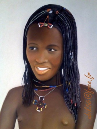 portrait d'une jeune fille ,tribu Opuwo, Namibie