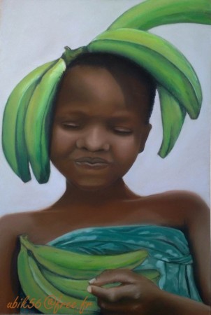 jeune fille aux bananes. côte d'Ivoire.....
